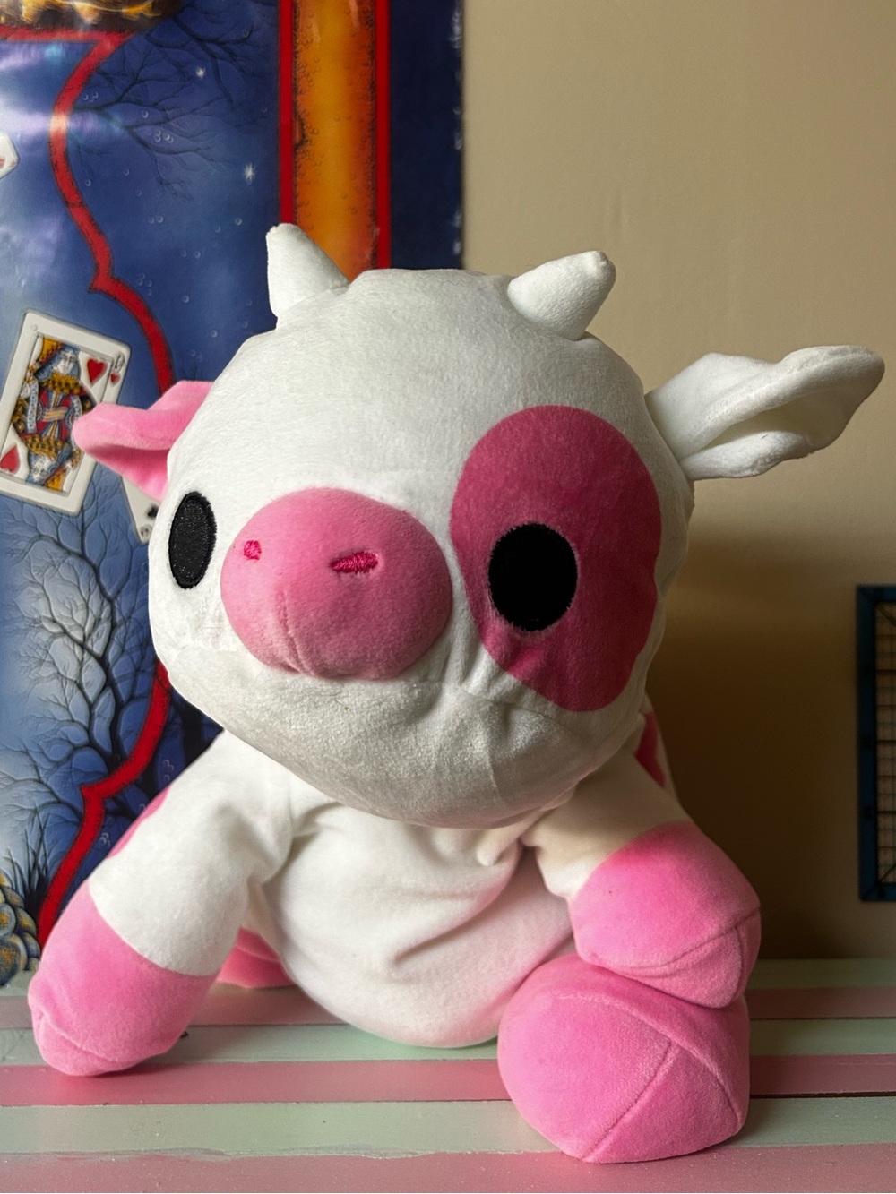 Weighted pink cow plush